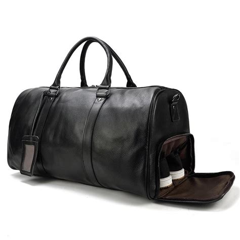 large black weekender bag.